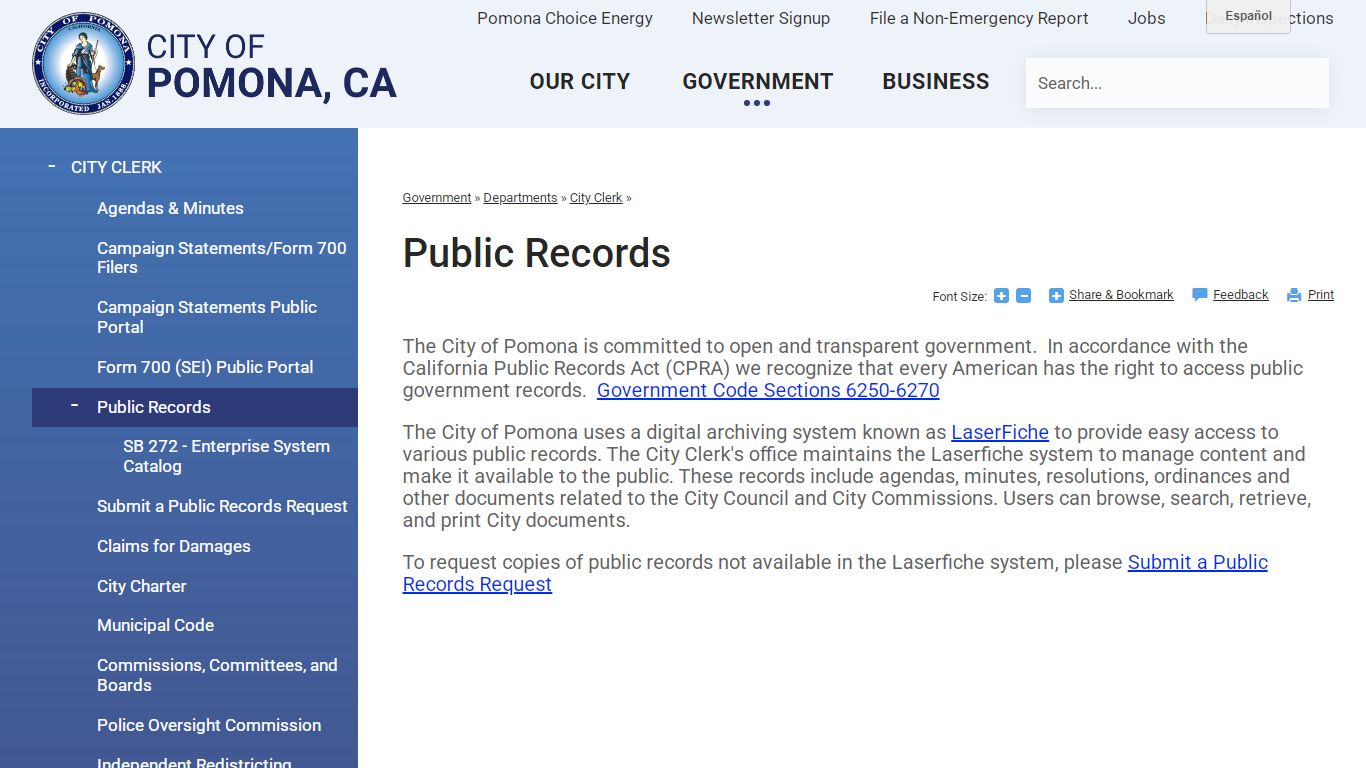 Public Records | Pomona, CA